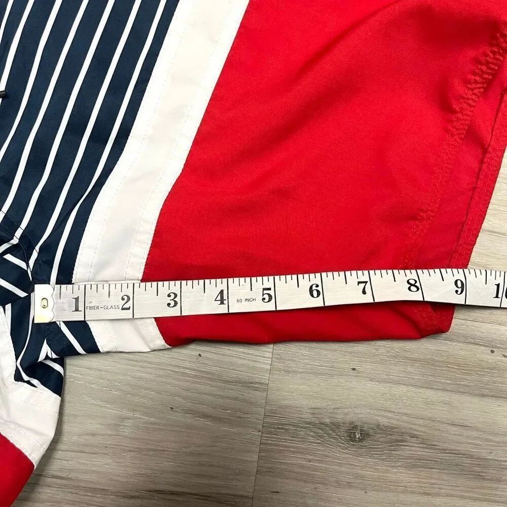 Helly Hansen Swim Trunks Men’s‎ 30 Navy Blue, Red and White Striped 8”